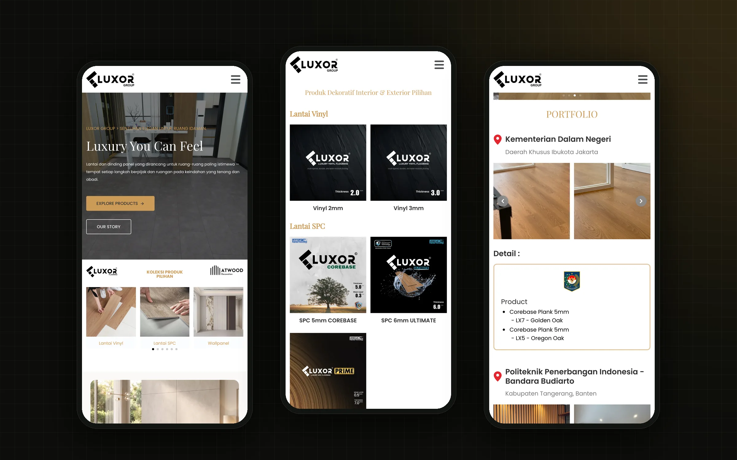 Luxor Flooring — Tampilan mobile