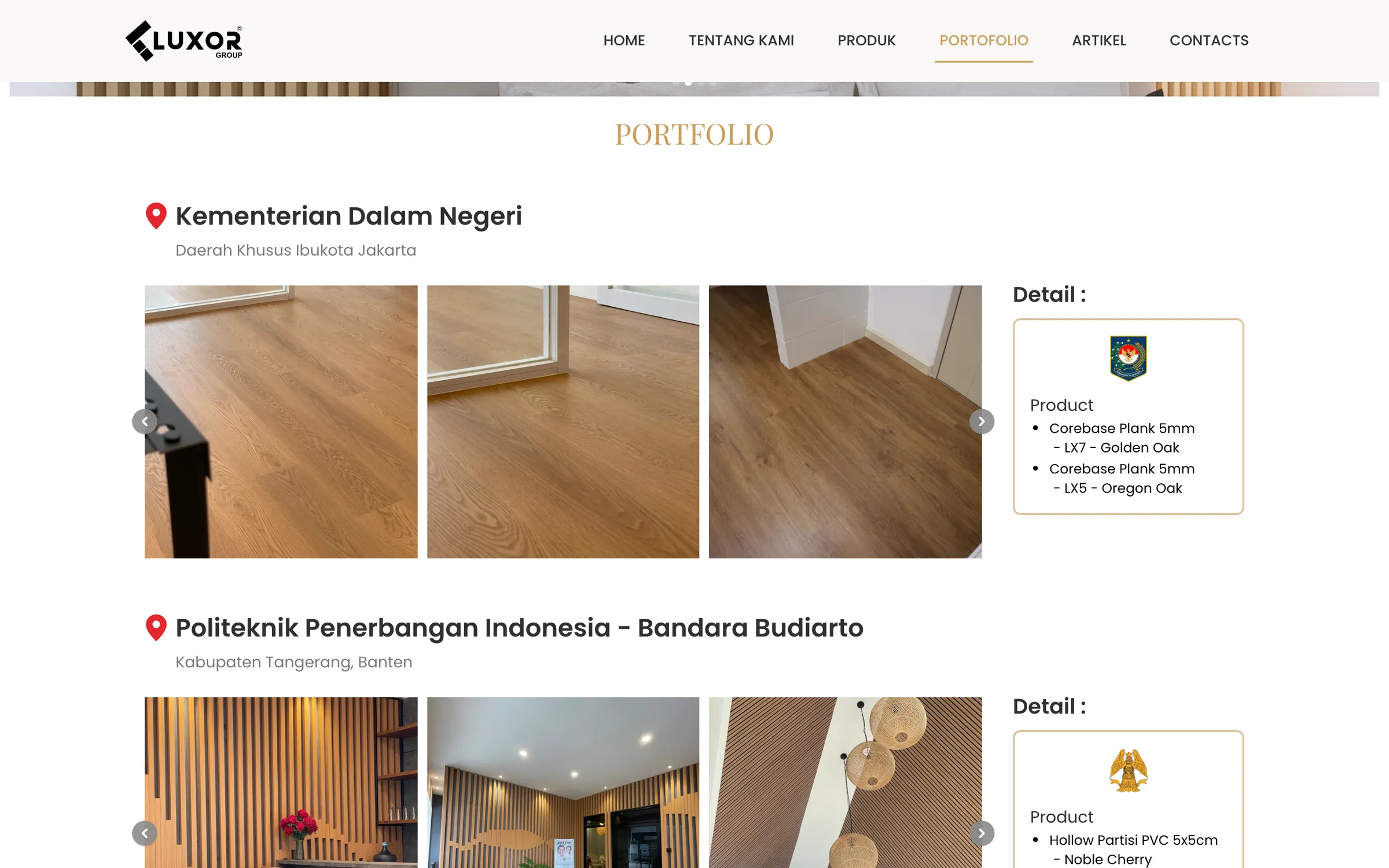 Luxor Flooring — Portofolio proyek