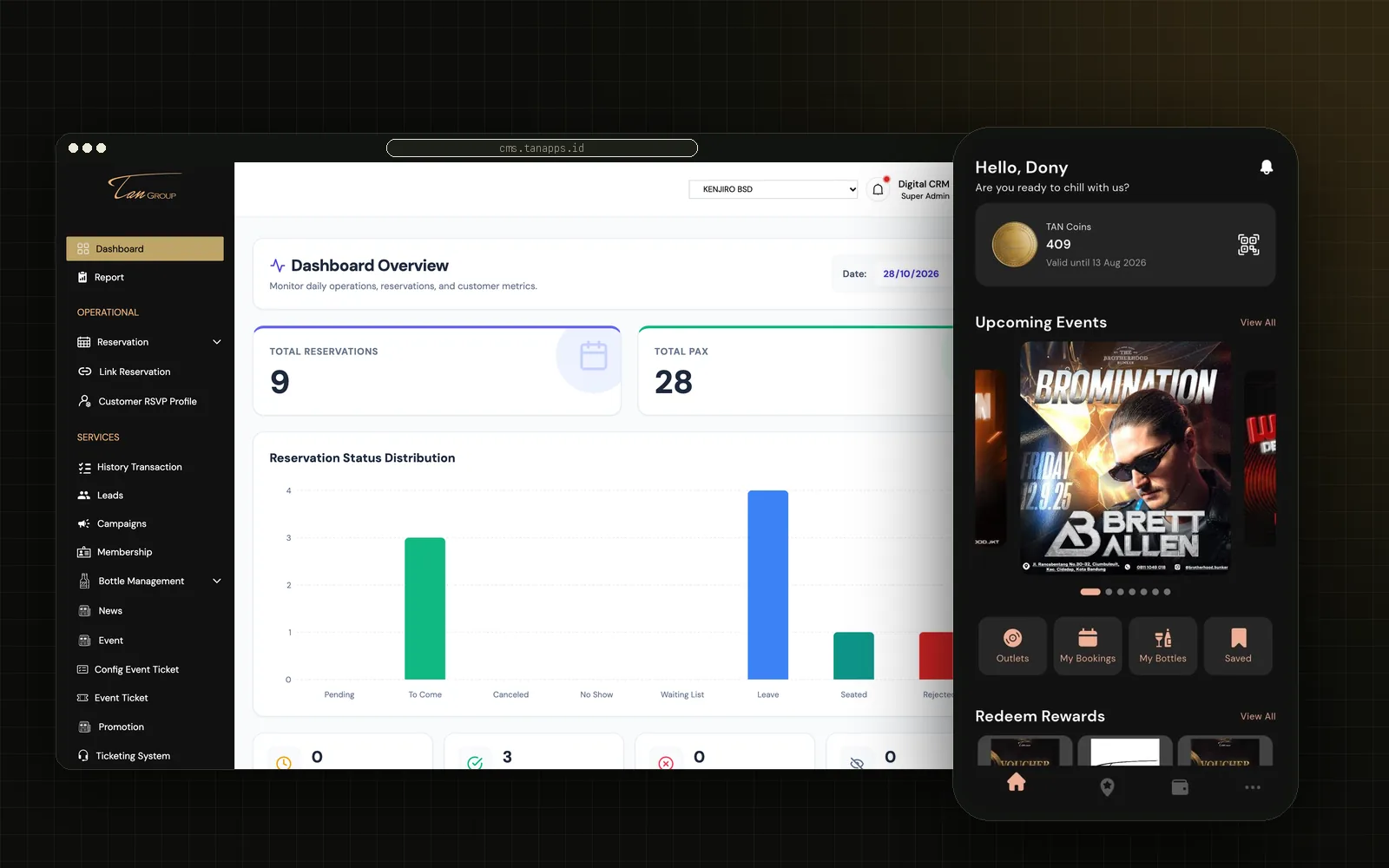 TAN Rewards V2 — Web & mobile