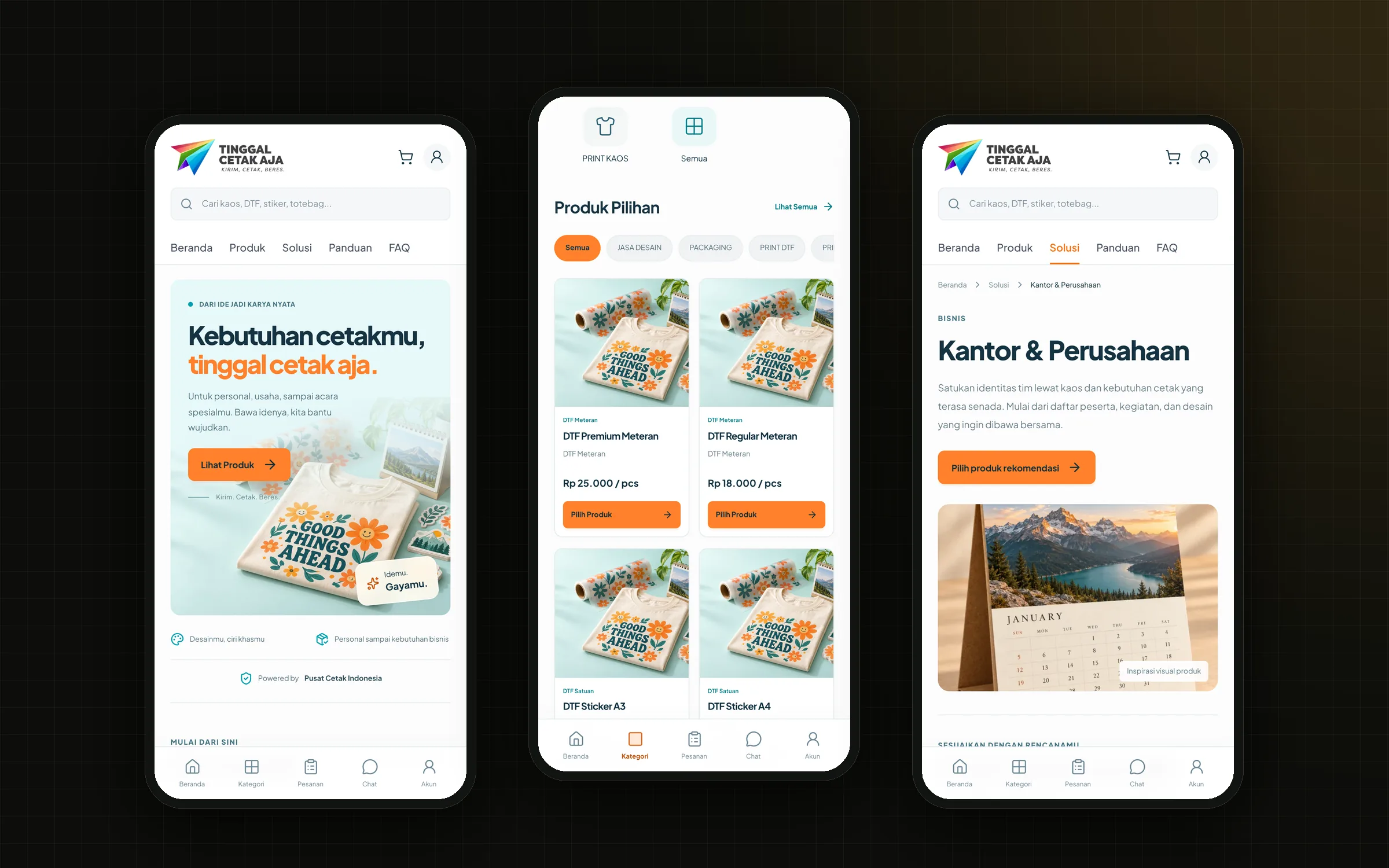 Tinggal Cetak Aja — Mobile view