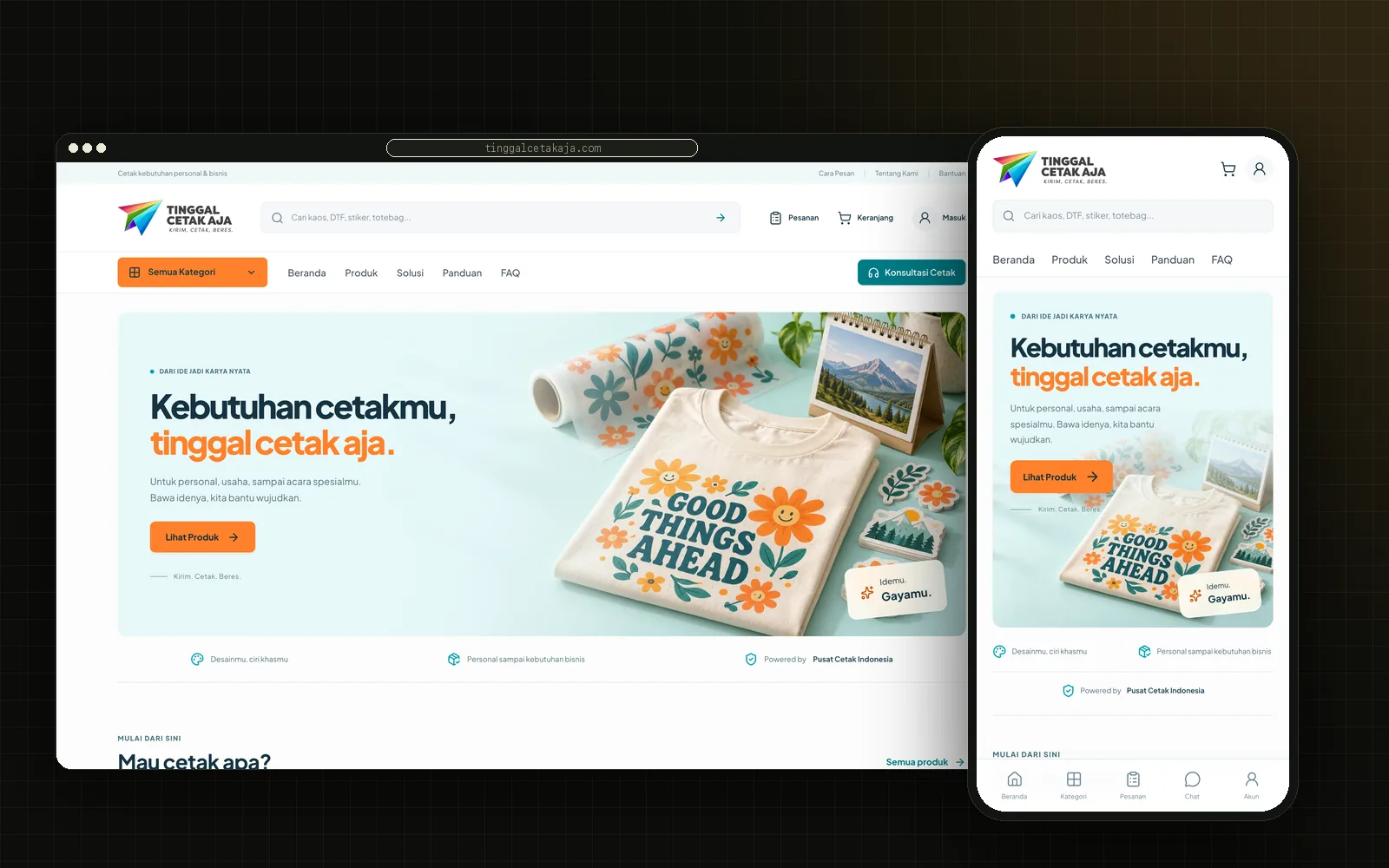 Tinggal Cetak Aja — Web & mobile