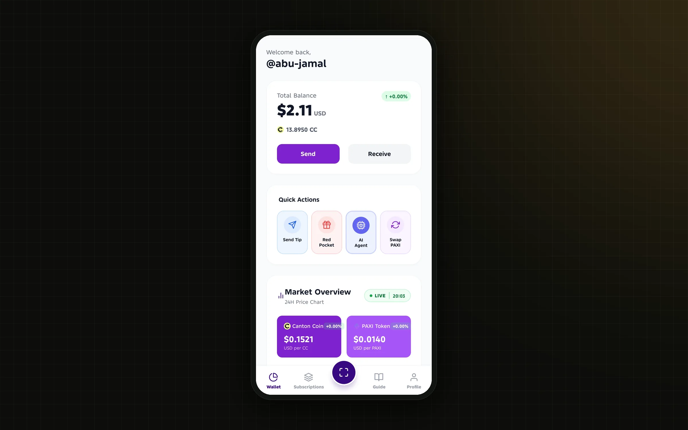 Wintip — Wallet